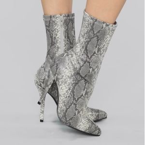 Snakeskin Heel Booties